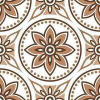 Retro bohemian seamless pattern with eclectic elements and earthy tones for artistic decor concept as Eclectic retro bohemian pattern featuring diverse elements and earthy tones pe Clear vector