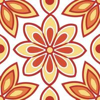 Retro abstract floral seamless pattern with bold colors and dynamic shapes for vibrant designs concept as Vibrant retro abstract floral pattern with bold colors and dynamic shapes Clear vector