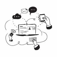 Remote Team Accessing Cloud Services concept as A remote team accesses cloud services to collaborate on a project across different locations in Photo Stock Concept Clear vector