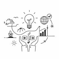 Renewable Energy Investments concept as Businesses invest in renewable energy sources like solar and wind to power operations and reduce reliance on fossil fuels in Photo Stock Co Clear Set 2 vector