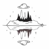 Reflections of the Aurora concept as Northern lights reflect in the still waters of a serene lake doubling the visual spectacle of the vibrant aurora in Photo Stock Concept Clear vector