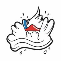 Red White and Blue Wave Tiles concept as Dynamic wave pattern tiles in red white and blue symbolizing the undying spirit of the American people in Photo Stock Concept Clear vector