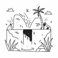 Rainforest Waterfall Oasis concept as A hidden oasis in the tropical rainforest features a stunning waterfall surrounded by vibrant lush vegetation in Photo Stock Concept Clear Set 2 vector