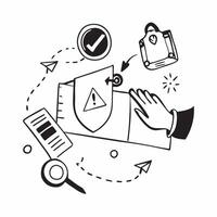 Protecting Intellectual Property concept as Strategies implemented to protect intellectual property and ensure privacy and security of creative assets in Photo Stock Concept Clear vector
