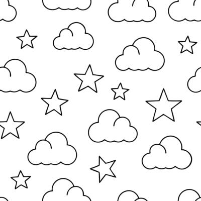 Produce tile patterns referencing nebula clouds star trails and minimal outlines over white for progressive sci fi brand promotions concept as Integrate subtle nebula clouds traili Clear