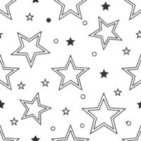 Produce seamless star cluster tile patterns using digital outlines cosmic illusions and white isolation ideal for futuristic packaging or event promotions concept as Emphasize glow Clear vector