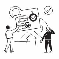 Process Efficiency Audit concept as Experts conduct a process efficiency audit to identify areas for improvement and streamline workflows in Photo Stock Concept Clear vector