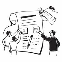 Privacy Policy Review concept as Legal experts reviewing and updating privacy policies to enhance corporate data governance and compliance in Photo Stock Concept Clear vector