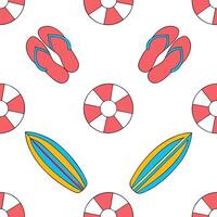 Playful summer seamless pattern with beach balls and vibrant tropical colors for a fun sunny atmosphere concept as Fun summer pattern with beach balls and vibrant tropical colors p Clear Set 2 vector