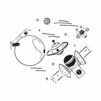 Planetary Exploration Drones concept as Innovative drones being developed for planetary exploration to navigate and study other celestial bodies in Photo Stock Concept Clear Set 2 vector