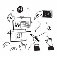 Personalization Strategies concept as Strategists developing personalization techniques to tailor experiences to individual customer preferences in Photo Stock Concept Clear Set 2 vector
