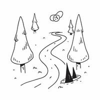 Path Through Old Growth Forest concept as A winding path leads adventurers through the heart of an old growth forest surrounded by towering ancient trees in Photo Stock Concept Clear Set 2 vector