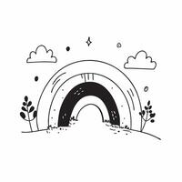 Overpass Rainbow Arch concept as An overpass with a rainbow arching perfectly above creating a stunning gateway in the urban landscape in Photo Stock Concept Clear vector
