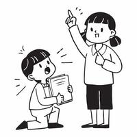 Parent using positive gestures to support a childs school presentation concept as A parent using positive gestures to support a childs school presentation emphasizing positive body Clear vector
