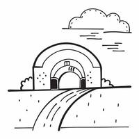 Overpass Rainbow Arch concept as An overpass with a rainbow arching perfectly above creating a stunning gateway in the urban landscape in Photo Stock Concept Clear Set 2 vector