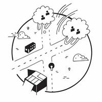 Overhead view of an urban area with tree canopy overlay symbolizing green infrastructure integration in double exposure with copy space concept as An overhead view of an urban are Clear vector