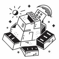 Overhead view of a residential area with rain garden overlay symbolizing urban green solutions in double exposure with copy space concept as An overhead view of a residential area Clear Set 2 vector