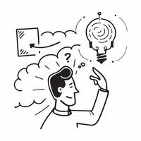 Overhead view of a senior leader with brain and tech waves overlay symbolizing cognitive leadership in double exposure with copy space concept as An overhead view of a senior lead Clear vector