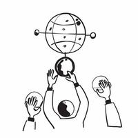 Overhead view of a corporate leader with chart and upward arrow overlay symbolizing growth leadership in double exposure with copy space concept as An overhead view of a corporate Clear Set 2 vector