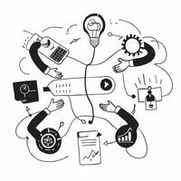 Overhead view of a company with AI and data streams overlay symbolizing AI and data driven business innovation in double exposure with copy space concept as An overhead view of a Clear Set 2 vector