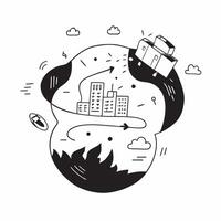 Overhead view of a city with urban forests and smart grids symbolizing green city planning in double exposure with copy space concept as An overhead view of a cityscape intertwine Clear vector