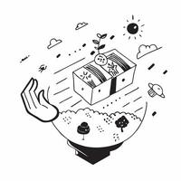 Overhead view of a city with rooftop farms and smart energy grids symbolizing sustainable urban farming in double exposure with copy space concept as An overhead view of a citysca Clear vector