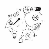 Overhead view of a business with digital transformation and tech overlay symbolizing innovation in technology driven business in double exposure with copy space concept as An over Clear vector