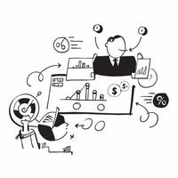 Overhead view of a CEO with digital icons and data analytics overlay symbolizing data driven leadership in double exposure with copy space concept as An overhead view of a CEO int Clear vector