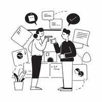 Overextended Coffee Chats concept as Colleagues spend excessive time on coffee chats diverting attention from critical work duties and projects in Photo Stock Concept Clear vector