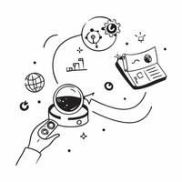 Orbital Debris Monitoring concept as Monitoring systems in place to track and manage orbital debris to ensure safe space operations in Photo Stock Concept Clear Set 2 vector