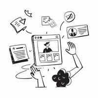 Online Privacy Training concept as A webinar focusing on online privacy best practices to educate employees about securing digital information in Photo Stock Concept Clear vector