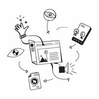 Omnichannel Experience Design concept as Creating integrated omnichannel experiences to ensure consistency across all customer touchpoints in Photo Stock Concept Clear vector