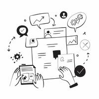 Omnichannel Experience Design concept as Creating integrated omnichannel experiences to ensure consistency across all customer touchpoints in Photo Stock Concept Clear Set 2 vector