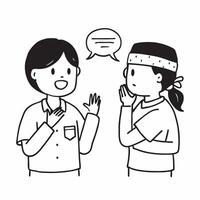 Nurse using comforting gestures while speaking to a patient concept as A nurse using comforting gestures while speaking to a patient showcasing positive body language empathy and e Clear vector