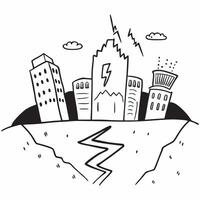 Nighttime City Thunder concept as A cityscape at night brightly illuminated by a crack of lightning showcasing urban resilience in Photo Stock Concept Clear Set 2 vector