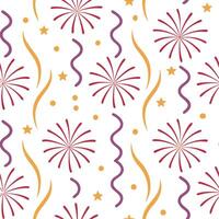 New Year seamless pattern with festive 2023 designs streamers and sparkling fireworks for an energetic joyful atmosphere concept as Joyful New Year pattern with 2023 designs stream Clear vector