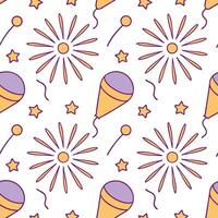 New Year seamless pattern with decorative 2023 numbers fireworks and party decorations for a festive year end design concept as Festive year end New Year pattern with the number 20 Clear vector