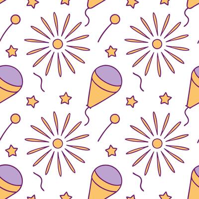 New Year seamless pattern with decorative 2023 numbers fireworks and party decorations for a festive year end design concept as Festive year end New Year pattern with the number 20 Clear