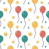 New Year balloons seamless tile pattern with colorful balloons and festive elements for celebratory decor concept as Colorful balloons and festive elements arranged seamlessly to c Clear vector