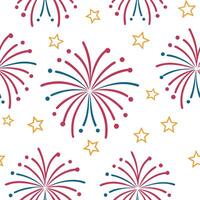 New Year fireworks seamless tile pattern with vibrant colors and sparkling effects for celebratory decor concept as Vibrant fireworks and sparkling effects arranged seamlessly to c Clear vector