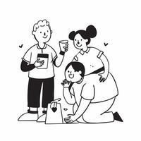 Multi generational family with a disabled member playing soccer concept as A multi generational family with a disabled member joyfully playing soccer together showcasing inclusion Clear Set 3 vector