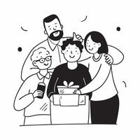 Multi generational family with a disabled member playing soccer concept as A multi generational family with a disabled member joyfully playing soccer together showcasing inclusion Clear Set 2 vector