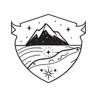 Mountain Ridge Under Stars concept as Stars twinkle above a rugged mountain ridge outlining the contours with a natural starry border in Photo Stock Concept Clear Set 2 vector