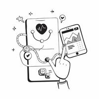 Monitoring Health with Smart Wearables concept as Monitoring personal health through smart wearables that track fitness and vital signs in a smart home in Photo Stock Concept Clear vector