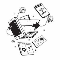 Mobile Health Clinics concept as Mobile clinics use digital tools to deliver healthcare services to remote and underserved communities in Photo Stock Concept Clear vector