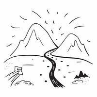 Misty Mountain Pass concept as A mountain pass shrouded in mist highlighting the adventurous and mysterious paths nature offers in Photo Stock Concept Clear vector
