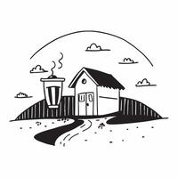Misty Morning on the Farm concept as A rustic farm enveloped in morning mist capturing the tranquil start of a day in the countryside in Photo Stock Concept Clear Set 2 vector