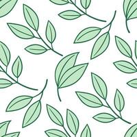 Minimalistic spring leaves seamless pattern with clean lines and soft green tones for fresh modern designs concept as Simple clean lined spring leaves pattern in soft green tones p Clear vector
