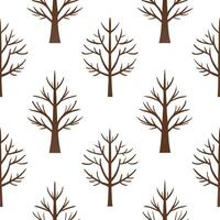 Minimalist autumn trees seamless tile pattern with simple oak and pine silhouettes for modern decor concept as Simple oak and pine tree silhouettes arranged seamlessly for a minima Clear vector