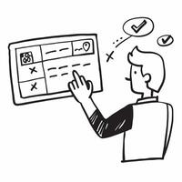 Mathematics Tutoring Online concept as An experienced math tutor uses interactive software to solve problems with students in real time in Photo Stock Concept Clear vector